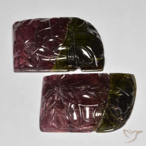 89.72ctw 天然 双色 碧玺, 花式切割, 半透明