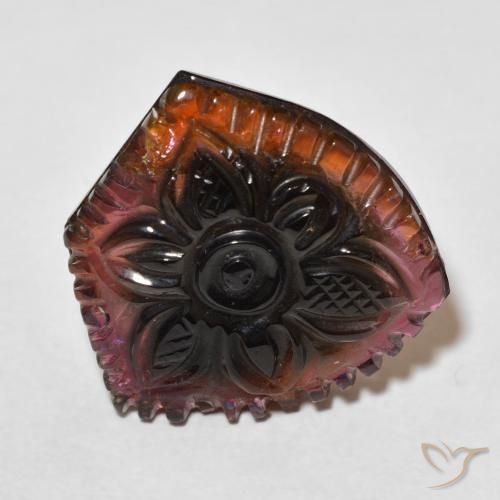 19.89克拉天然碧玺，花形切割，透明