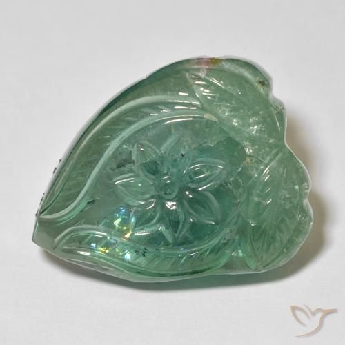 31.63ct 天然 浅绿色 碧玺, 花形切割, 透明
