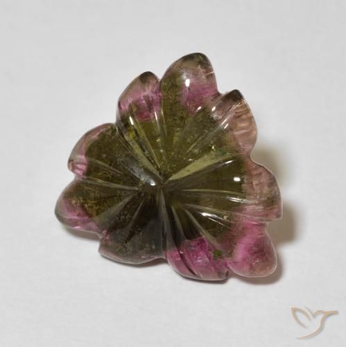 5.01克拉天然碧玺，花形切割，透明