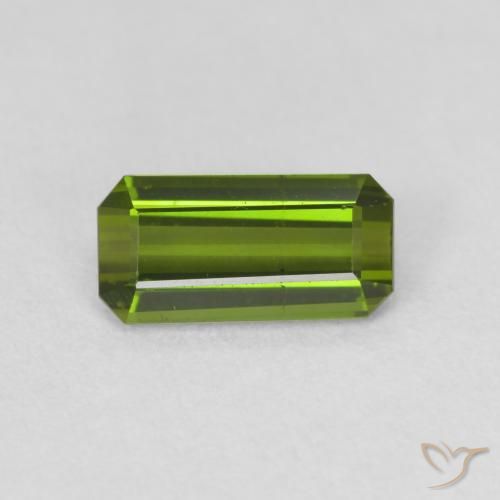0.98ct 天然 暖绿 碧玺, 祖母绿式切割, VS