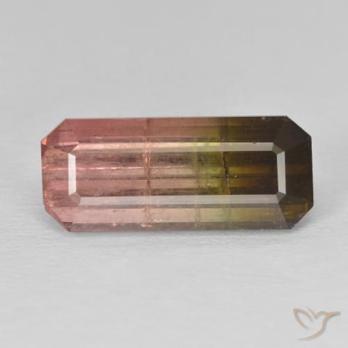 7.99ct 天然 双色 碧玺, 祖母绿式切割, SI