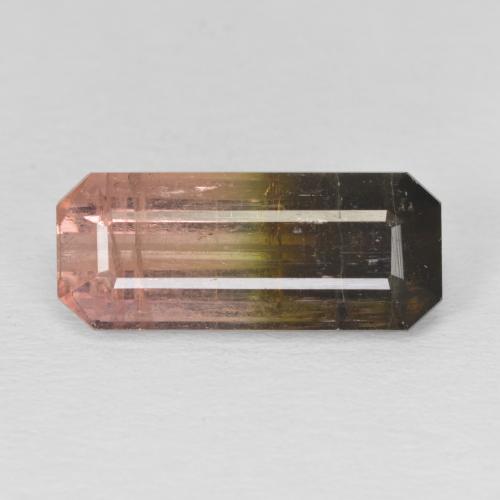 5.84ct 天然 双色 碧玺, 祖母绿式切割, SI
