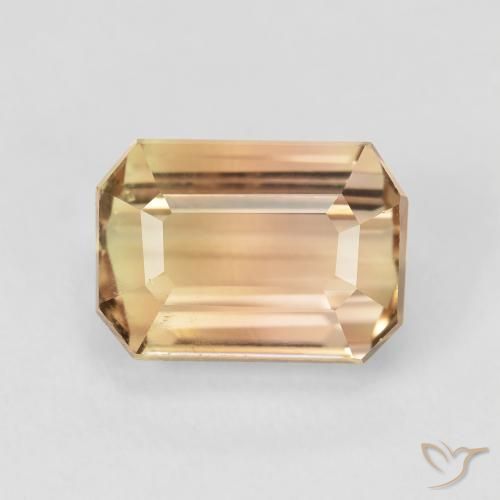 5.60ct 天然 浅桃金色 碧玺, 祖母绿式切割, SI