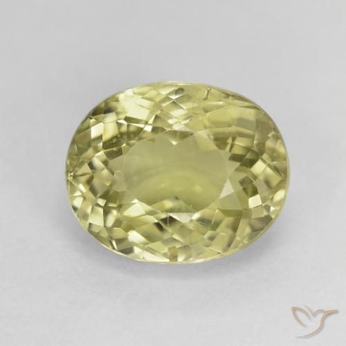 6.33ct 天然 绿黄色 碧玺, 椭圆形, VS-SI