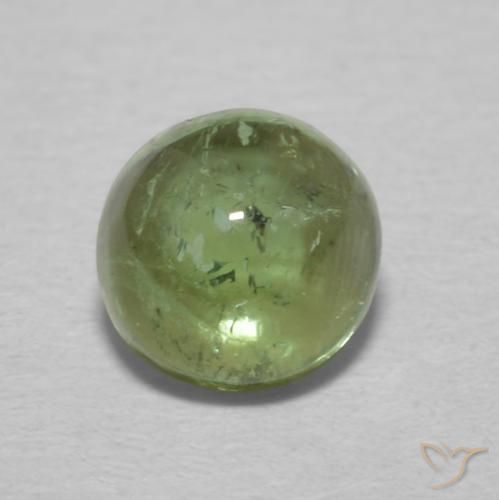 0.85ct 天然 淡土绿 碧玺, 圆形的, 透明