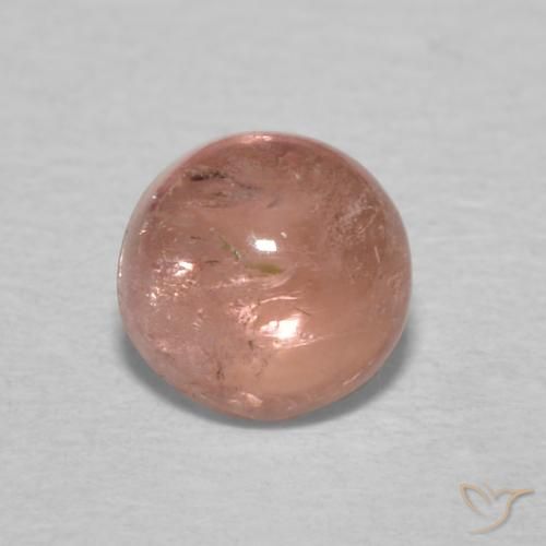 0.66ct 天然 葡萄柚粉色 碧玺, 圆形的, 透明