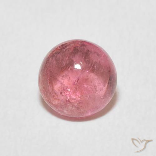 1.07ct 天然 泡泡糖粉色 碧玺, 圆形的, 透明