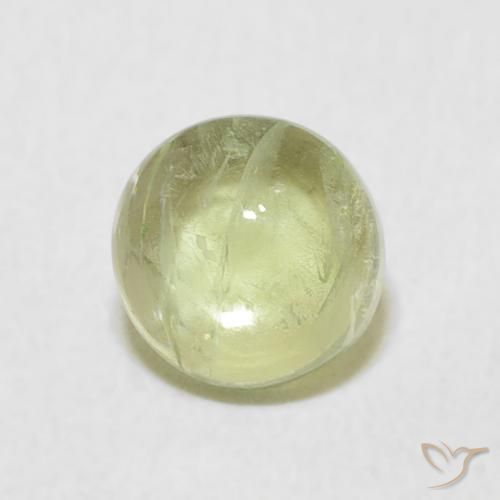 1.08ct 天然 淡柠檬绿 碧玺, 圆形的, 透明