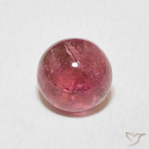 1.24ct 天然 红灯 碧玺, 圆形的, 透明