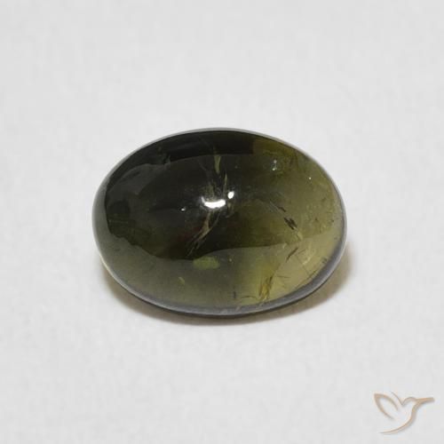 1.50ct 天然 暗绿色 碧玺, 椭圆形, 透明