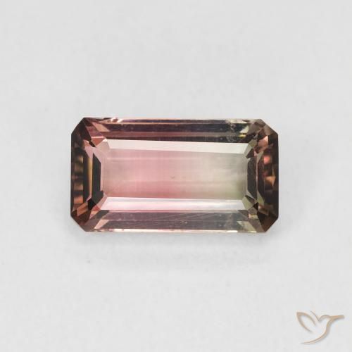1.34ct 天然 双色 碧玺, 祖母绿式切割, VVS