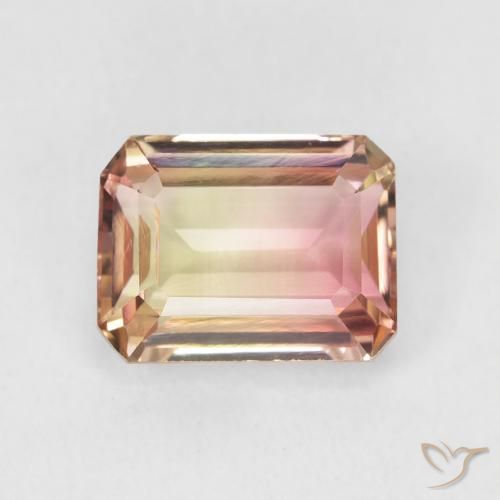 2.38ct 天然 双色 碧玺, 祖母绿式切割, VVS