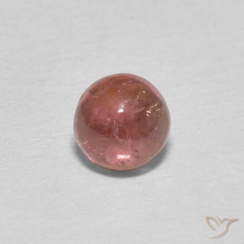 0.59ct 天然 红粉色 碧玺, 圆形的, 透明