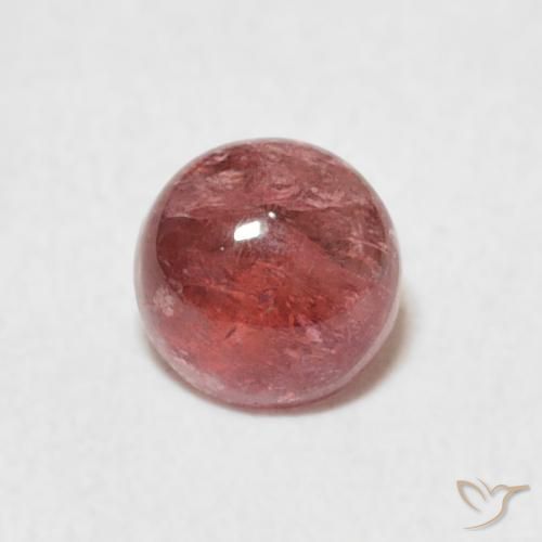 0.60ct 天然 深粉色 碧玺, 圆形的, 透明