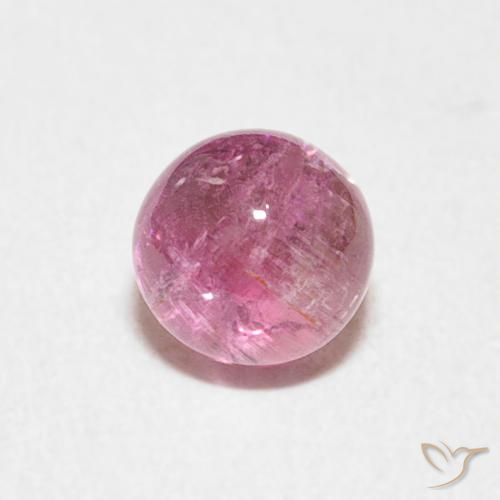 0.77ct 天然 艳粉色 碧玺, 圆形的, 透明