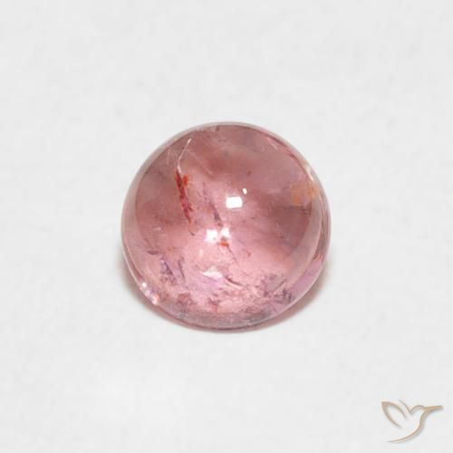 0.45ct 天然 泡泡糖粉色 碧玺, 圆形的, 透明