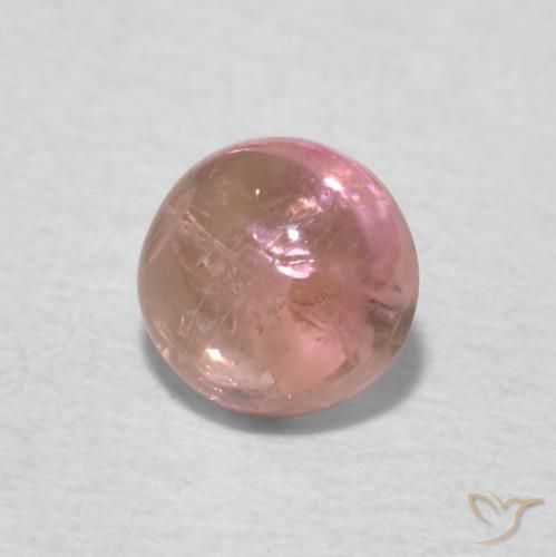 0.53ct 天然 浅淡粉色 碧玺, 圆形的, 透明