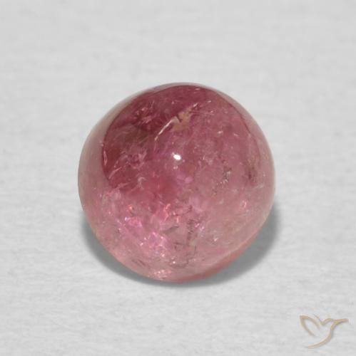 0.80ct 天然 深粉色 碧玺, 圆形的, 透明