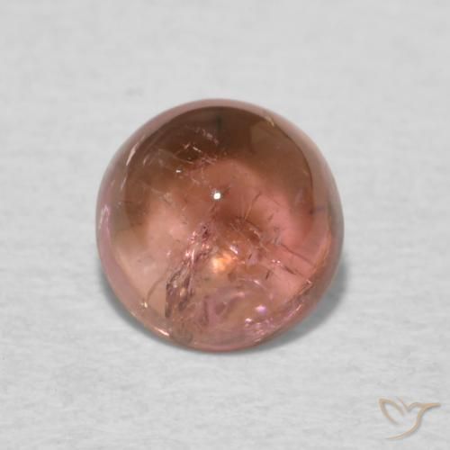0.65ct 天然 覆盆子粉 碧玺, 圆形的, 透明