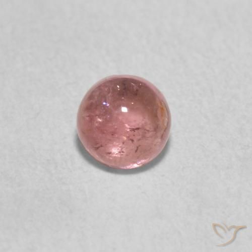 0.60ct 天然 浅淡粉色 碧玺, 圆形的, 透明