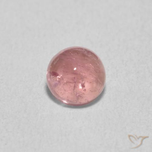 0.64ct 天然 淡糖苹果红 碧玺, 圆形的, 透明