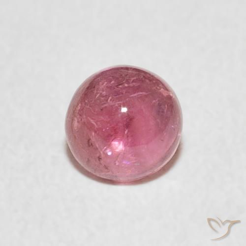 0.63ct 天然 艳粉色 碧玺, 圆形的, 透明