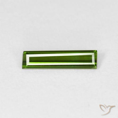 0.57ct 天然 暗绿色 碧玺, 狭长方形, VVS