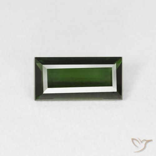 1.06ct 天然 暗绿色 碧玺, 狭长方形, VVS