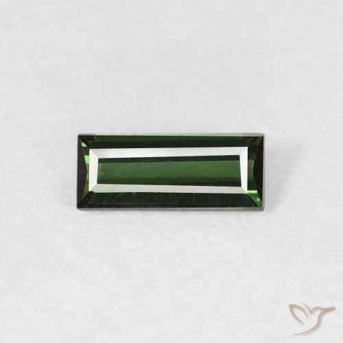 0.35ct 天然 暗绿色 碧玺, 狭长方形, VVS
