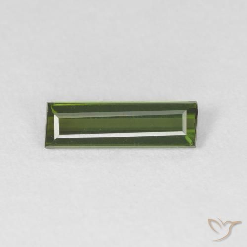 0.75ct 天然 暗绿色 碧玺, 狭长方形, VVS