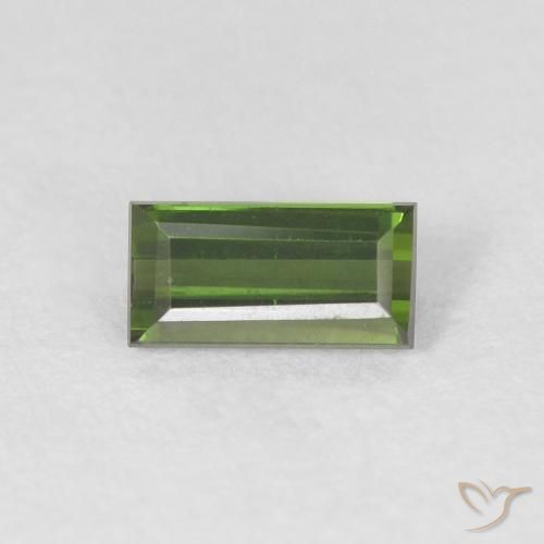 0.47ct 天然 暗绿色 碧玺, 狭长方形, VVS