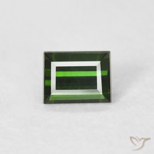 0.35ct 天然 暗绿色 碧玺, 狭长方形, VVS