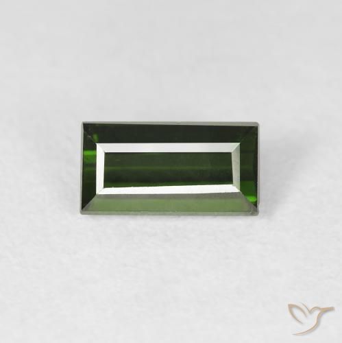 1.07ct 天然 深土绿 碧玺, 狭长方形, VS
