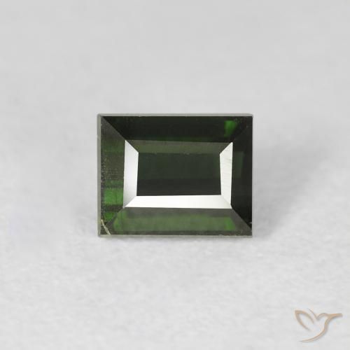 0.88ct 天然 暗绿色 碧玺, 狭长方形, VS