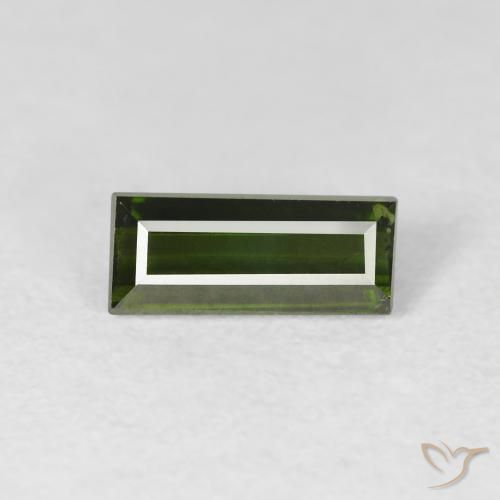 1.01ct 天然 暗绿色 碧玺, 狭长方形, VS