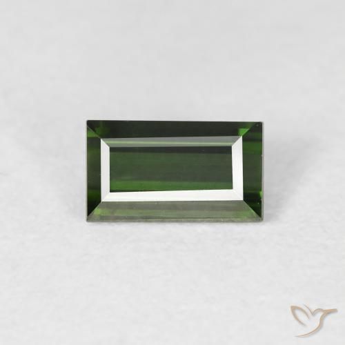 0.74ct 天然 非常深绿色 碧玺, 狭长方形, VS