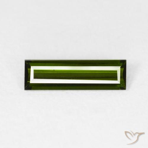 0.87ct 天然 暗绿色 碧玺, 狭长方形, VVS-VS