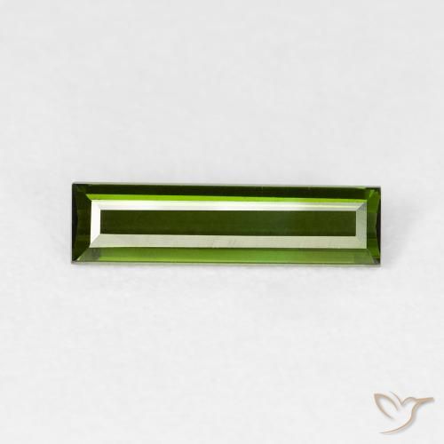 0.76ct 天然 暗绿色 碧玺, 狭长方形, VVS-VS
