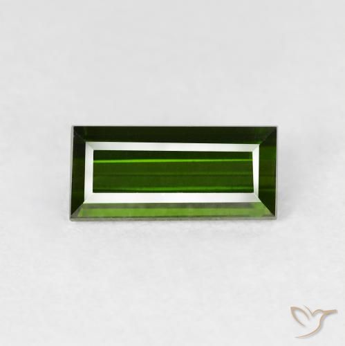 1.10ct 天然 暗绿色 碧玺, 狭长方形, VVS