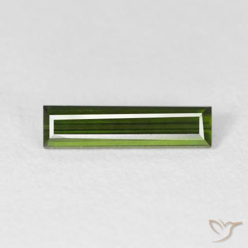 0.76ct 天然 暗绿色 碧玺, 狭长方形, VVS