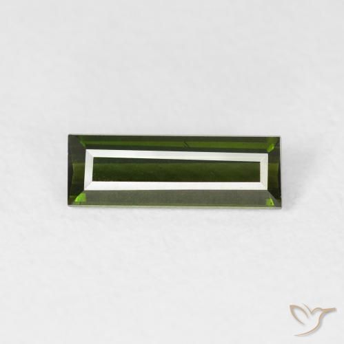 0.69ct 天然 暗绿色 碧玺, 狭长方形, VVS