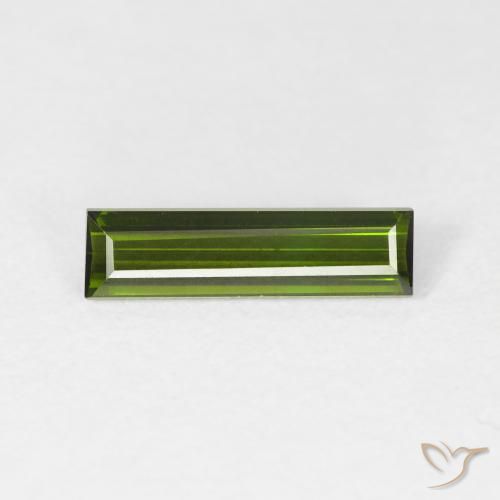 0.95ct 天然 暗绿色 碧玺, 狭长方形, VVS-VS