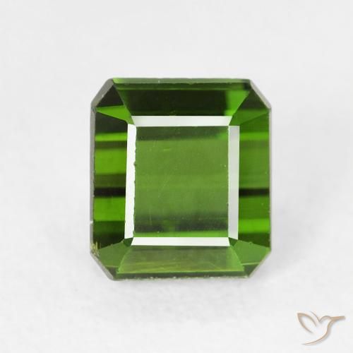1.28ct 天然 暗绿色 碧玺, 祖母绿式切割, VS