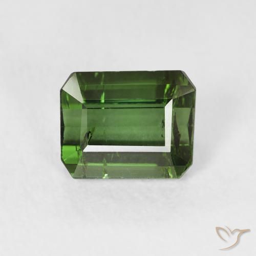 1.08ct 天然 Medium Dark-Green 碧玺, 祖母绿式切割, VS-SI