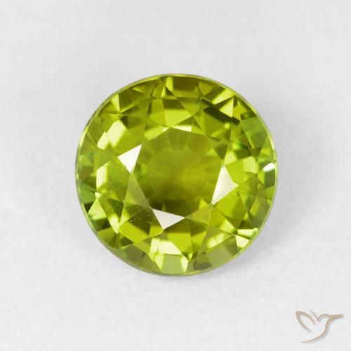 1.52ct 天然 橄榄绿色 碧玺, 圆形的, VS