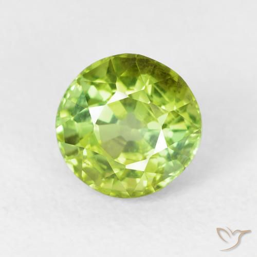 1.38ct 天然 浅活泼的绿色 碧玺, 圆形的, VS