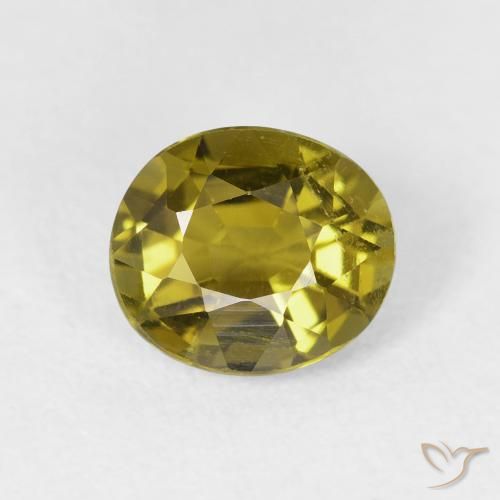 1.75ct 天然 黄绿色 碧玺, 椭圆形, VS