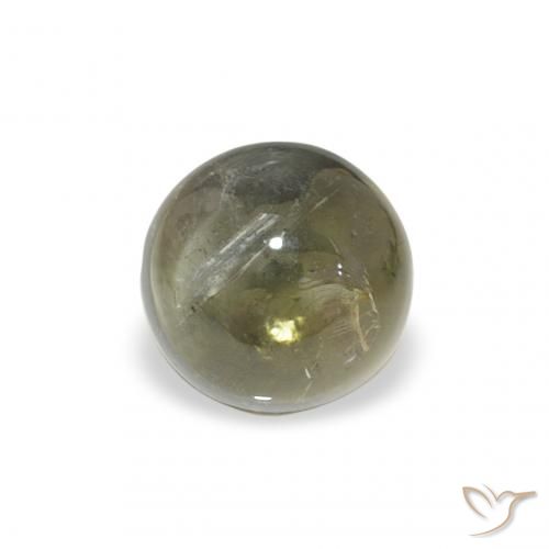 1.11ct 天然 黄绿色 碧玺, 圆形的, 透明