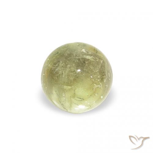 0.63ct 天然 淡柠檬绿 碧玺, 圆形的, 透明